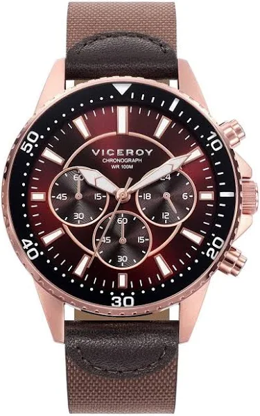 Męski zegarek Viceroy 401069-97 z brązowej skóry