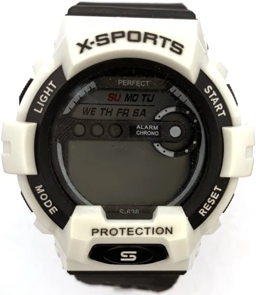 PERFECT Czarno-biały dziecięcy zegarek z wyświetlaczem PERFECT