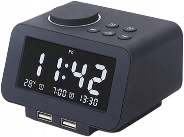 Cyfrowy zegar radiowy z temperaturą