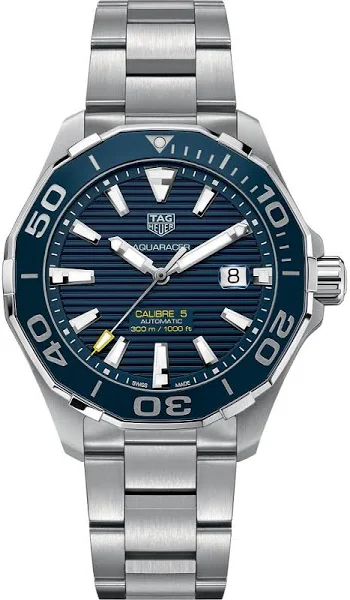 Tag Heuer Aquaracer Calibre 5 Automatic Blue Dial Men's Watch WAY201B. 6150 osób Niebieski One Size