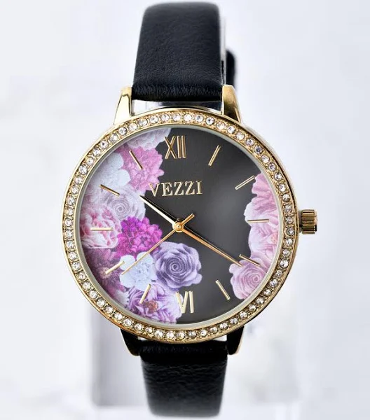 Zegarek kwiaty kryształki