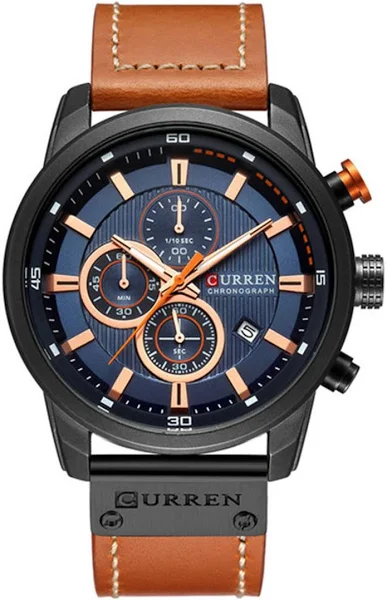 Zegarek męski Curren Skóra Black Blue z Grawerem