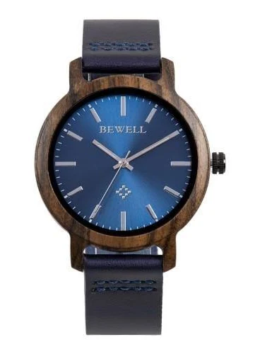 Zegarek drewniany Bewell Zs-W170al red dalwood z skórzanym paskiem