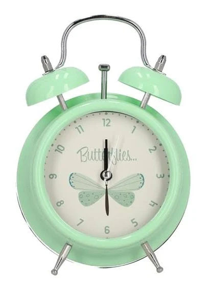 Intesi Zegarek budzik Butterflies miętowy