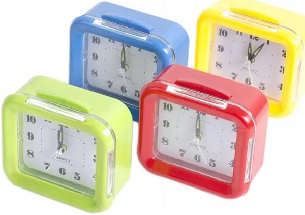 Budzik kwadrat 9,5x8,5cm mix kolor/DIA5800