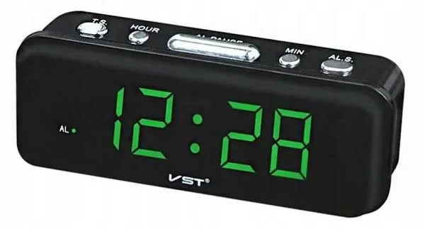Budzik Zegar Elektroniczny Sieciowy Led VST738
