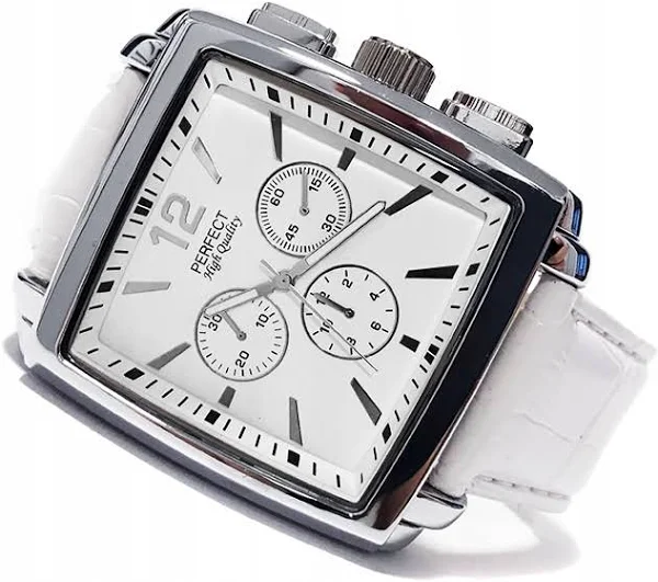 Zegarek męski Perfect analogowy pasek biały ke21