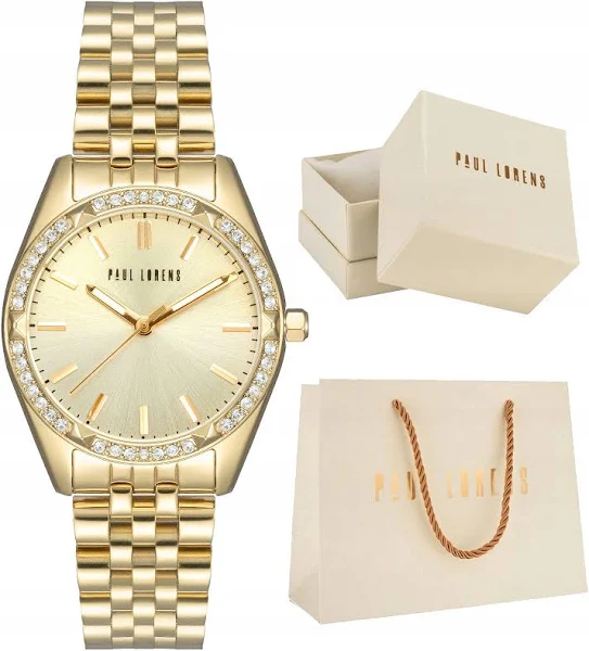 Zegarek damski Paul Lorens Diane na bransolecie koperta z cyrkoniami Grawer