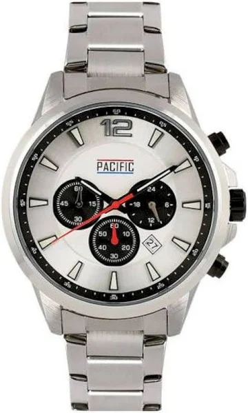 Pacific Srebrny męski zegarek z bransoleta Pacific X0094-01