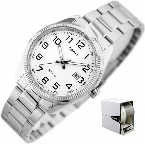 Zegarek Męski Casio Cooler srebrny datownik cyfry czytelny Box Grawer
