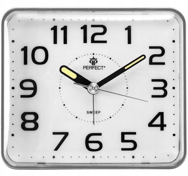 Zegar budzik Perfect odcienie szarości 10,5cm Bateria Aa 1szt