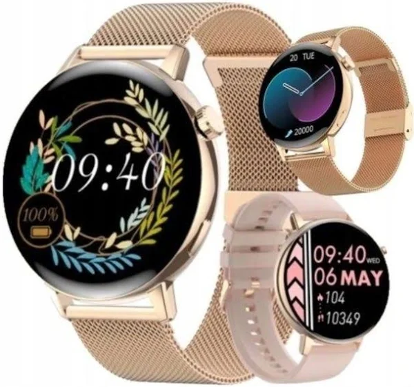 Elegancki Smartwatch Damski zegarek 2 paski