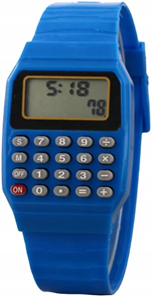 Cyfrowy kwadratowy zegarek na rękę dla dzieci Mini przenośny kalkulator