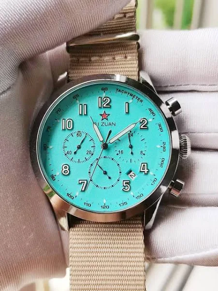 1963 zegarek Pilot wielofunkcyjny lotnictwo trzy oczy wojskowy twardziel 1901 chronograf Retro