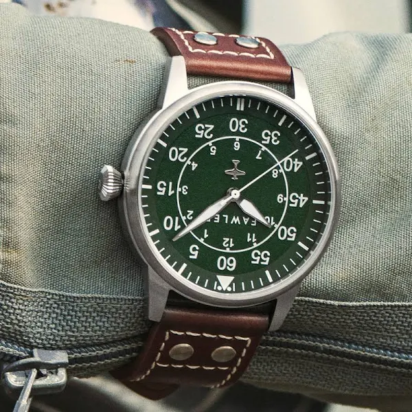 Fawler Apollo Zielono-srebrzysty zegarek pilota