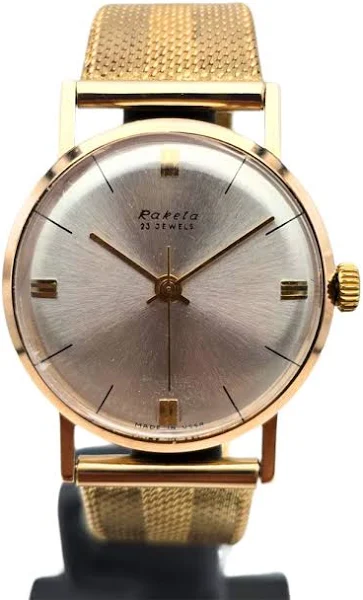 Męski złoty używany zegarek RAKIETA 14K ze złotą bransoletą