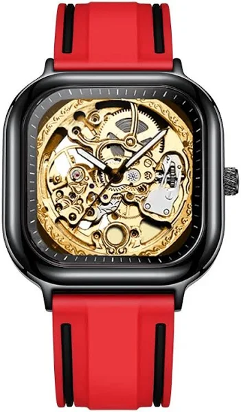 Nowy męski zegarek kwadratowy styl biznesowy elegancki i elegancki temperament dwustronny pusty