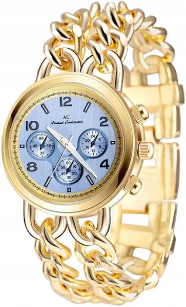 Bransoletka Zegarek damski łańcuszek złoty