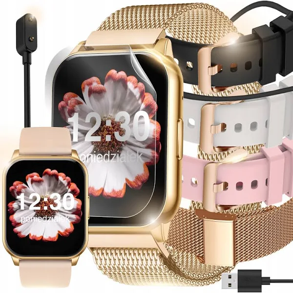Smartwatch Damski Zegarek Rozmowy Menu Polskie Puls Ciśnienie Sport