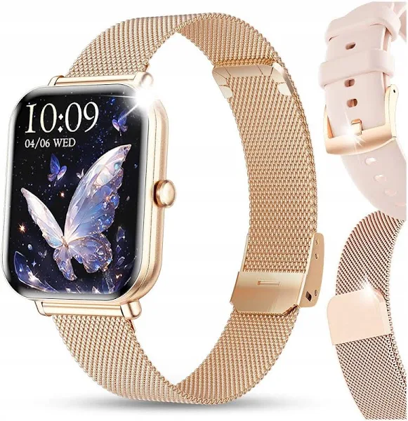 Smartwatch Zegarek Damski Pl Menu Rozmowy Wodoodporny Powiadomienia Premium