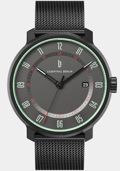 Lilienthal Zegarek Automatyczny Męski Szary Siatkowy pasek