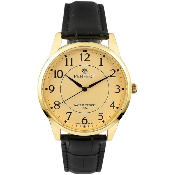 Perfect Zegarek męski kwarcowy klasyczny skórzany pasek C426