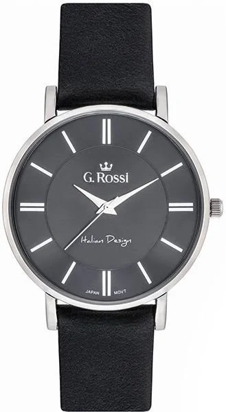 Zegarek MĘSKI na pasku z CZARNEJ SKÓRY