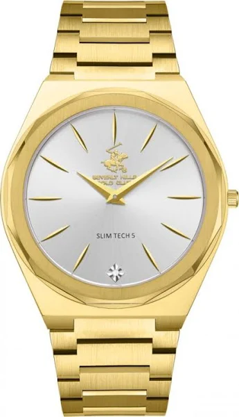 Beverly Hills Polo Club Zegarek męski BEVERLY HILLS BP3667X.130 złoty fashion z diamentami