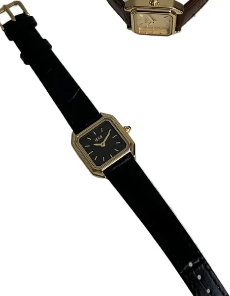 Najlepsza marka luksusowych kobiet kwadratowy zegarek czarna skórzana kwarcowa mała tarcza damski