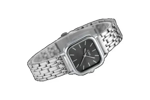 2024 nowy prosty wysokiej klasy modny zegarek kwadratowy damski srebrny zegarek pasek ze stali