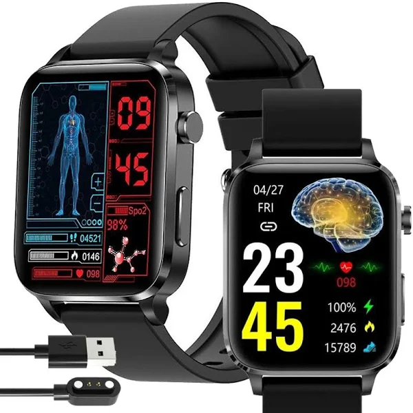 Smartwatch Zegarek Męski Do Cukru Glukozy Laser Terapeutyczny Rozmowy Hd