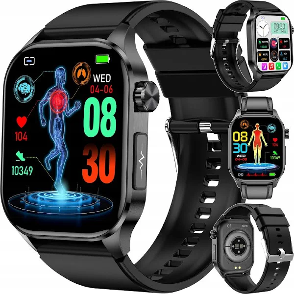 Smartwatch Z funkcją Pomiaru cukru glukoza tk12 ciśnienie menu polski watch