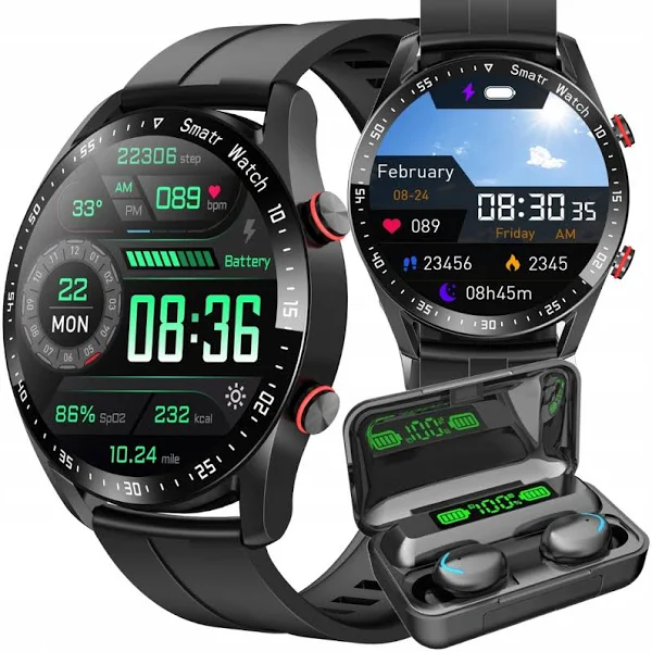 Smartwatch męski z branzoletką słuchawki
