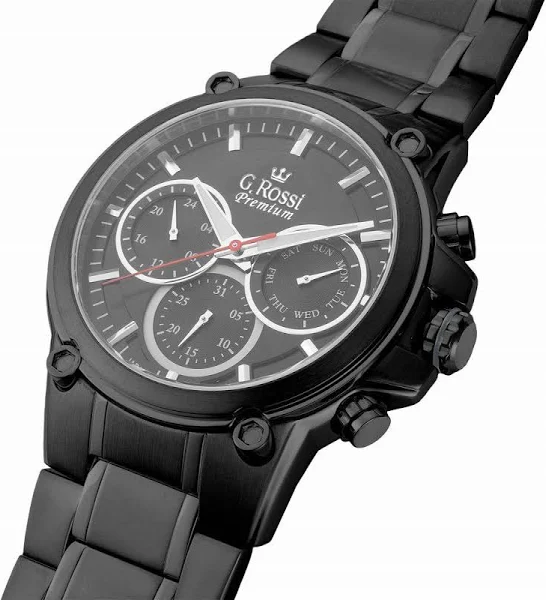 Zegarek męski G. Rossi Premium Solidny Stalowy z datownikami i grawerem