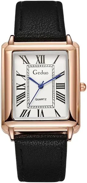 Ultracienki prostokątny zegarek męski kwarcowy luksusowy styl biznesowy pasek z prawdziwej skóry