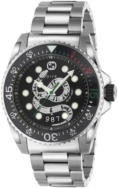 Gucci Dive Quartz Black Dial Ya136218 - Zegarki na Ceneo.pl
