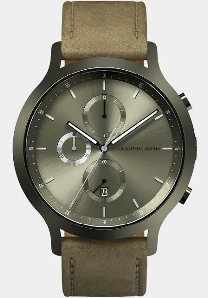 Męski Zegarek Chronograf Zielony Koperta ze Stali Chirurgicznej