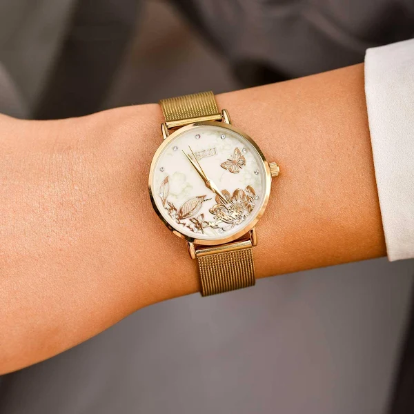 Zegarek kwiaty motylek