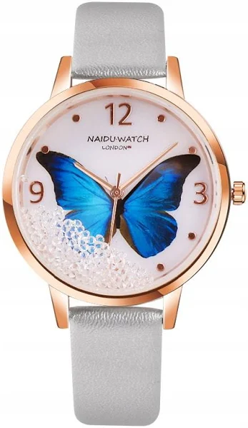 W3 Zegarek Damski kwadrat Motyl modny