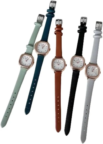 Zegarek damski Casual zegarki na rękę Retro kwadratowy kwarcowy cyfrowy mini tarcza skórzany pasek