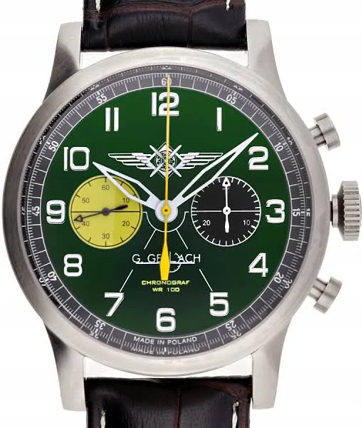 Zegarek G. Gerlach Pilot Chronograf Zielony