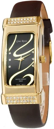 Smukły Gustowny Zegarek Damski GR Na Skórzanym Pasku