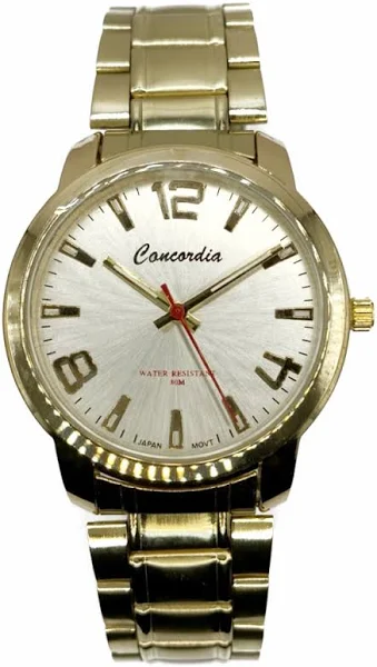 SAXO Złoty modny męski zegarek z bransoletą Concordia CDDA30