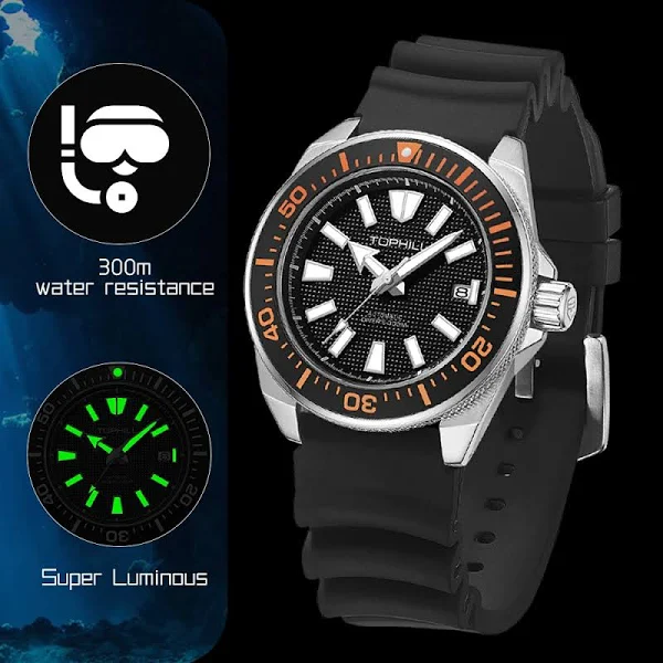 TOPHILL 300M zegarek do nurkowania dla mężczyzn NH35 mechanizm automatyczny wodoodporny szafirowy
