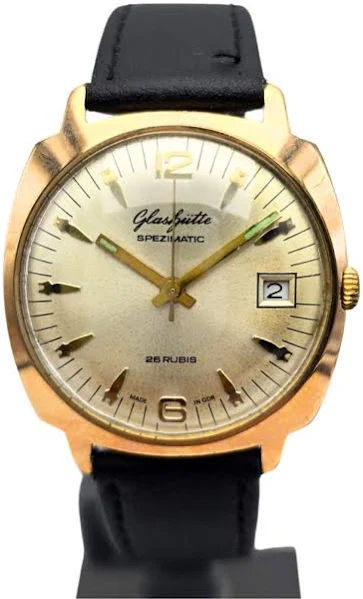 Pozłacany używany zegarek GLASHUTTE SPEZIMATIC 26 rubis