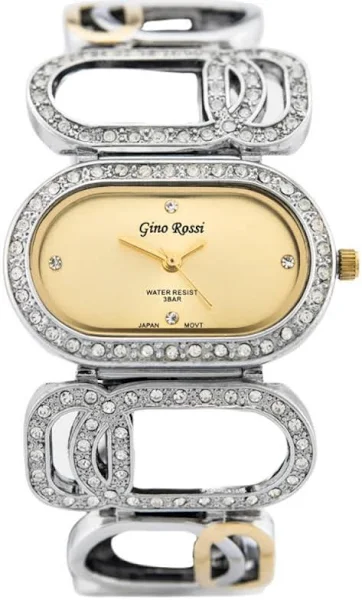 Srebrno-złoty damski zegarek z bransoletą G.Rossi 5504 9SZ