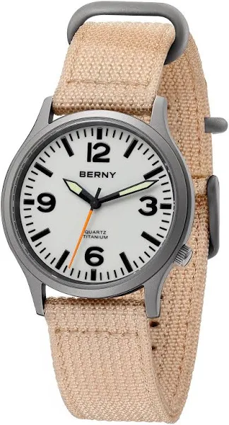 BERNY Tytanowy zegarek dla mężczyzn Japoński Sweep Drugi ruch kwarcowy VH31 5AM Wodoodporny analogowy zegarek kwarcowy Super jasne szafirowe szkło