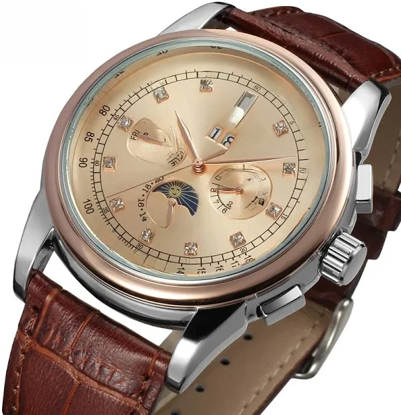 2024 nowa replika faza księżyca wielofunkcyjny automatyczny diamentowy zegarek męski mechaniczny