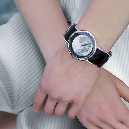 Yenoo Zegarek Księżyc czarny