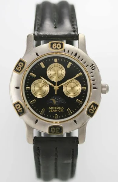 Arizona Jean co. Arizona Co Męski Zegarek Księżyc Miesiąc Dzień Data Stal